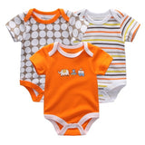 3PCS/LOT Newborn Girl Boy Baby Clothes High Quality Cute 100%Cotton Short Sleeve Baby Rompers Roupas de bebe Infantil Costumes
