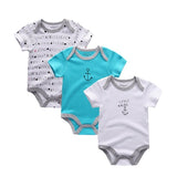 3PCS/LOT Newborn Girl Boy Baby Clothes High Quality Cute 100%Cotton Short Sleeve Baby Rompers Roupas de bebe Infantil Costumes