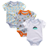 3PCS/LOT Newborn Girl Boy Baby Clothes High Quality Cute 100%Cotton Short Sleeve Baby Rompers Roupas de bebe Infantil Costumes