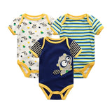 3PCS/LOT Newborn Girl Boy Baby Clothes High Quality Cute 100%Cotton Short Sleeve Baby Rompers Roupas de bebe Infantil Costumes