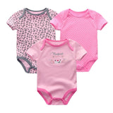 3PCS/LOT Newborn Girl Boy Baby Clothes High Quality Cute 100%Cotton Short Sleeve Baby Rompers Roupas de bebe Infantil Costumes