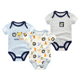 3PCS/LOT Newborn Girl Boy Baby Clothes High Quality Cute 100%Cotton Short Sleeve Baby Rompers Roupas de bebe Infantil Costumes
