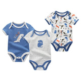 3PCS/LOT Newborn Girl Boy Baby Clothes High Quality Cute 100%Cotton Short Sleeve Baby Rompers Roupas de bebe Infantil Costumes