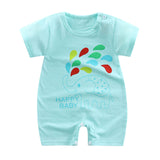 Summer Newborn Baby Rompers Short Sleeve Toddler Infant Jumpsuits Cartoon Printed Baby Boy Girl Rompers Overalls Baby Clothes