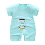 Summer Newborn Baby Rompers Short Sleeve Toddler Infant Jumpsuits Cartoon Printed Baby Boy Girl Rompers Overalls Baby Clothes