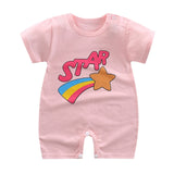 Summer Newborn Baby Rompers Short Sleeve Toddler Infant Jumpsuits Cartoon Printed Baby Boy Girl Rompers Overalls Baby Clothes