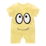 Summer Newborn Baby Rompers Short Sleeve Toddler Infant Jumpsuits Cartoon Printed Baby Boy Girl Rompers Overalls Baby Clothes