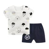 Baby Set t-shirt+short Pant 2 pcs Set Summer Clothes Newborn Boy Clothes Girl Cartoon Cotton Baby Suit (Shirt+Pants) 0-24M