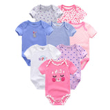 2019 8PCS/lot Clothing Sets Cotton Newborn Unicorn Baby Girl Clothes Bodysuit Baby Clothes Ropa bebe Baby Boy Clothes
