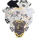 2019 8PCS/lot Clothing Sets Cotton Newborn Unicorn Baby Girl Clothes Bodysuit Baby Clothes Ropa bebe Baby Boy Clothes