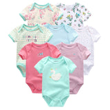 2019 8PCS/lot Clothing Sets Cotton Newborn Unicorn Baby Girl Clothes Bodysuit Baby Clothes Ropa bebe Baby Boy Clothes