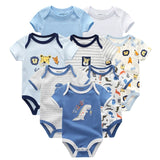 2019 8PCS/lot Clothing Sets Cotton Newborn Unicorn Baby Girl Clothes Bodysuit Baby Clothes Ropa bebe Baby Boy Clothes
