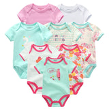 2019 8PCS/lot Clothing Sets Cotton Newborn Unicorn Baby Girl Clothes Bodysuit Baby Clothes Ropa bebe Baby Boy Clothes