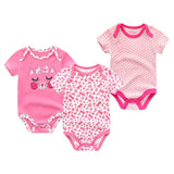 3PCS/LOT Newborn Girl Boy Baby Clothes High Quality Cute 100%Cotton Short Sleeve Baby Rompers Roupas de bebe Infantil Costumes