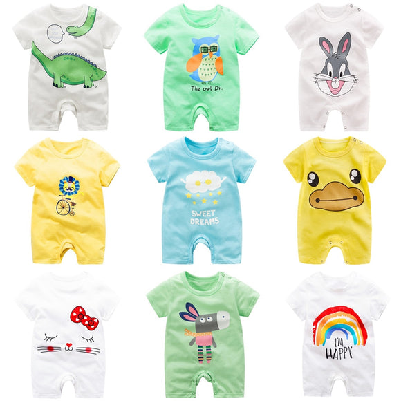 baby clothing 100% cotton unisex rompers baby boy girls short sleeve summer cartoon toddler cute Clothes