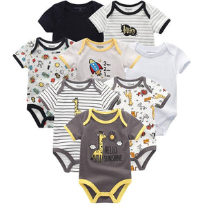 2019 8PCS/lot Clothing Sets Cotton Newborn Unicorn Baby Girl Clothes Bodysuit Baby Clothes Ropa bebe Baby Boy Clothes