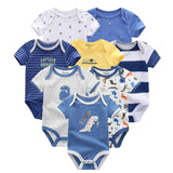 2019 8PCS/lot Clothing Sets Cotton Newborn Unicorn Baby Girl Clothes Bodysuit Baby Clothes Ropa bebe Baby Boy Clothes