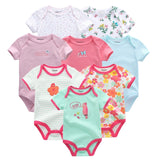 2019 8PCS/lot Clothing Sets Cotton Newborn Unicorn Baby Girl Clothes Bodysuit Baby Clothes Ropa bebe Baby Boy Clothes